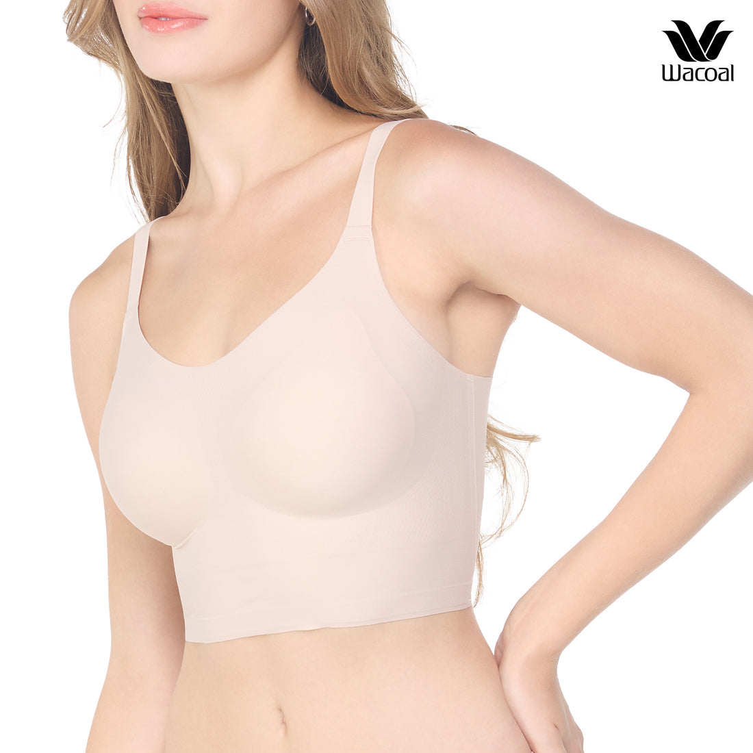 Wacoal Camisole bra บราสวมหัวรูปแบบคอแหลม หลังตรง รุ่น WH9E24 สีเบจ (BE)
