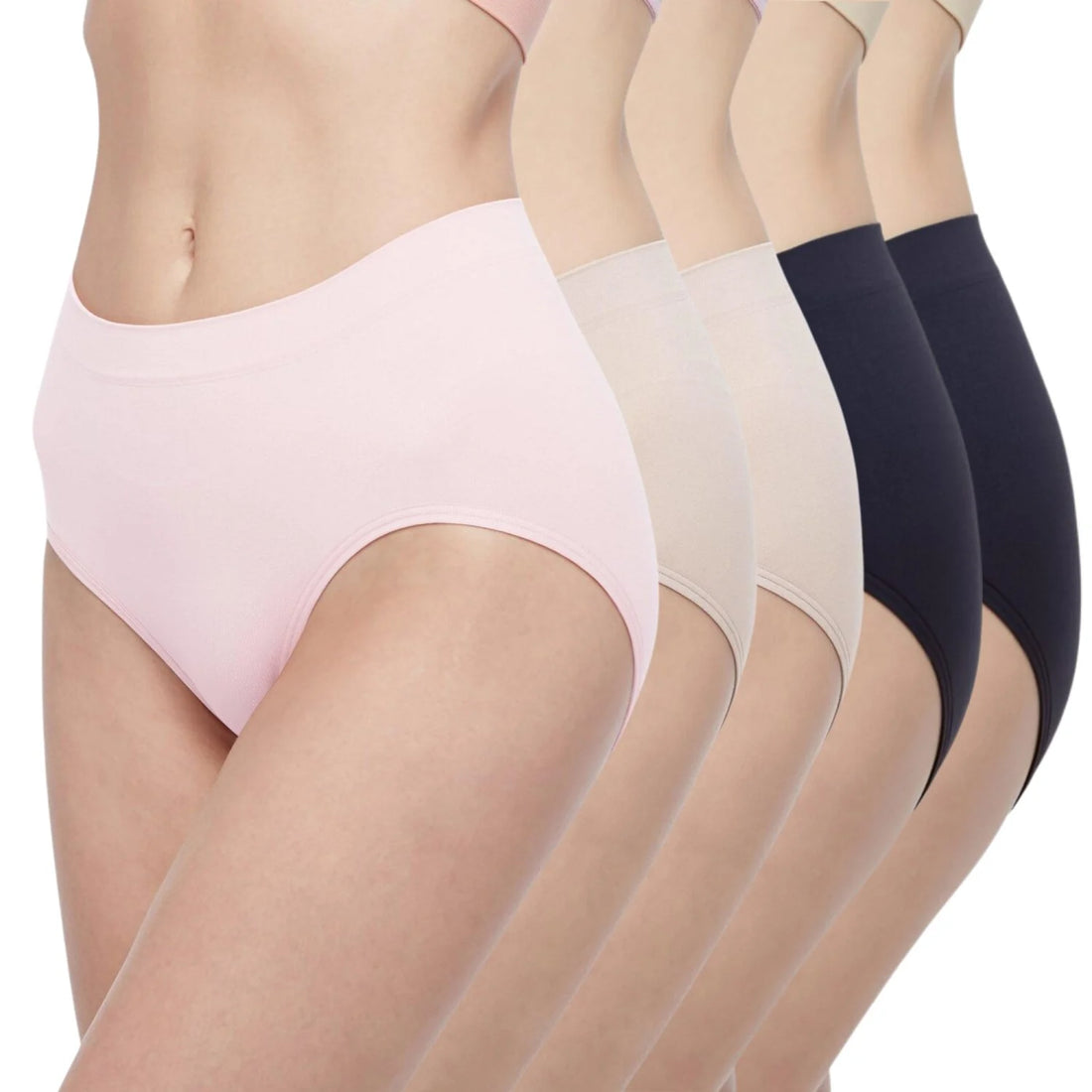 Wacoal Panty pack, comfortable underwear Full figure set, 5 pieces, model  WU4F34, assorted colors (beige-black-carnation pink-gray-burnt brown)