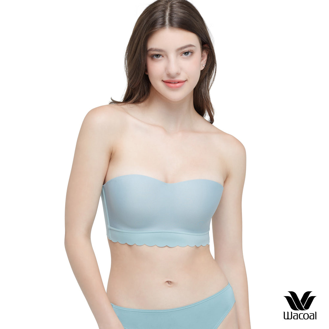 Wacoal Go Girls Smart Size Wavy Top Wacoal strapless bra, comfortable fit,  model WB3Y31, light blue (LT)