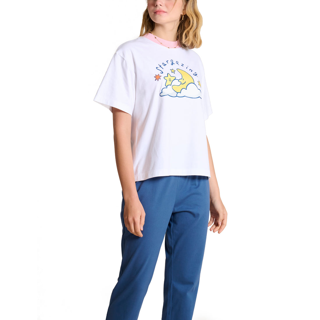Wacoal x Fluffy Omelet All-Day Comfy Stargazing Short Sleeve T